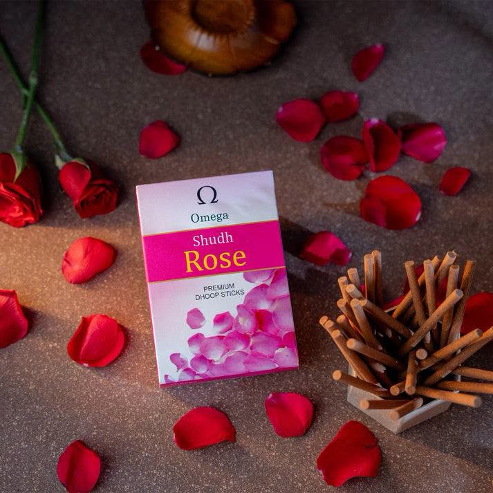 Omega  Brand|Shudh Rose Premium Dhoop Sticks